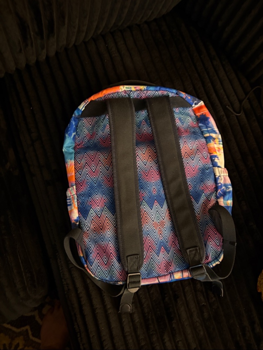 Kipling Blue & Pink Palm-Print Backpack - Picture 2 of 7